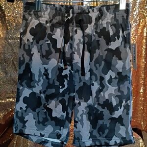 Kids Camo Active Shorts - Gray/Black